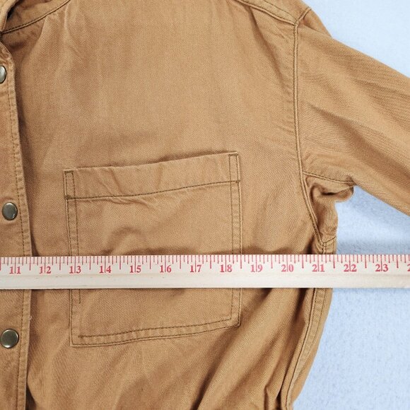 Madewell Jacket Womens XXS Mustard Tan Southlake Military Dark Sahara Tie Waist - Picture 4 of 11